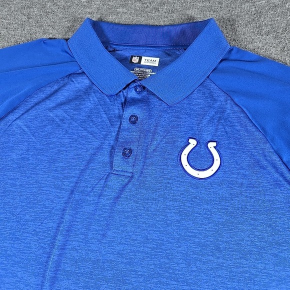 Indianapolis Colts NFL Team Apparel Polo Shirt 2XL Blue Stretch Football - Picture 1 of 6